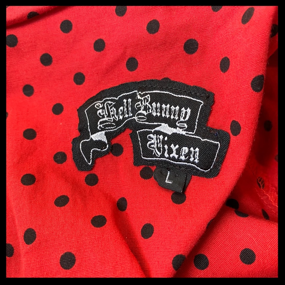 Hell Bunny Vixen Momo Rockabilly Polka Dot Dress - Picture 6 of 6
